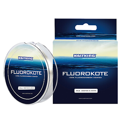 #ad KastKing Fluorokote Fishing Line 300Yards 4 30LB Fluorocarbon Coated Line HOT $9.70