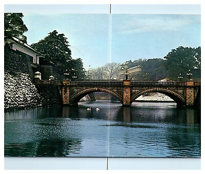 #ad Snow Covered Nijubashi Bridge Imperial Palace Chrome Postcard WOB Posted Tokyo $3.20