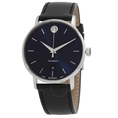 #ad MOVADO Swiss Museum Classic Blue Dial Men#x27;s Leather AUTOMATIC Date Watch $499.00