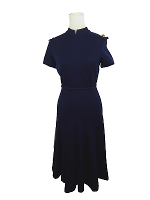 #ad Kimberly women#x27;s size S Navy Blue Rockabilly 1960#x27;s Virgin Wool Vintage Dress $31.50