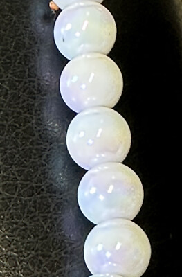 #ad 8mm White AB Round Glass Beads 58 total beads $2.00