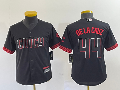 #ad Youth Cincinnati Reds Elly De La Cruz 2023 City Connect Black Jersey $55.89
