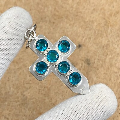 #ad Apatite Gemstone 925 Sterling Silver Pendant handmade jewelry pendant For Gift $10.11