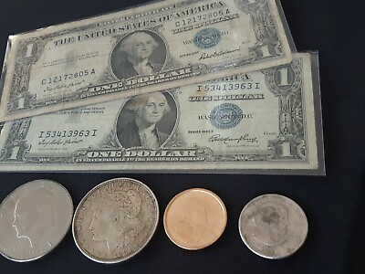 #ad U.S. Coin Dollar Lot MORGAN Silver Eisenhower SBA Sacagawea Silver Cert Bill $54.95