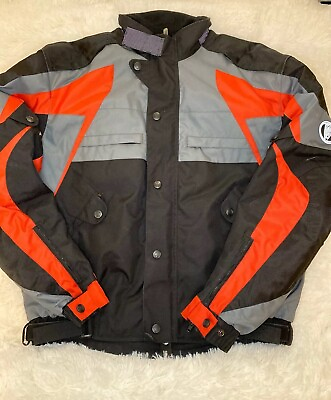 #ad Arlen Ness Motorcycle Jacket Large With PROTECTION Gear Red Gray amp; Black $89.00