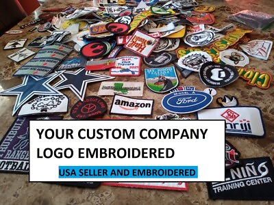 #ad YOUR COMPANY Logo embroidered patch Great for Uniforms Teams IRON ON SEW ON $1.00