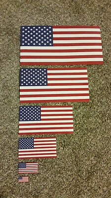 #ad AMERICAN FLAG STICKER *Choose your size* Adhesive Vinyl MADE IN USA REAL RATIO $1.59