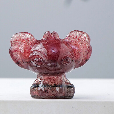 #ad Natural flame stone Crystal Cartoon Stitch Quartz Carved Healing Reiki Decor 2pc $18.99