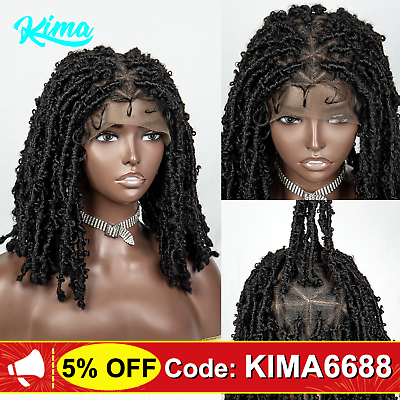 #ad Full Lace Synthetic Short Dreadlock Braided Wig for Black Women with Baby Hair $84.87