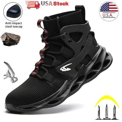#ad Men#x27;s Sneakers Safety Shoes Steel Toe Work Boots Construction Non slip Size 8 13 $28.99