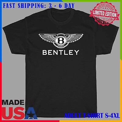 #ad HOT Bentley Car Logo Men#x27;s Black T Shirt Full Size S to 2XL $6.96