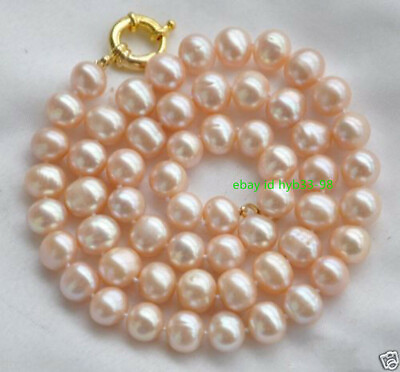 #ad Beautiful 8 9mm Genuine Natural Pink Freshwater Pearl Necklace 100quot; $65.99