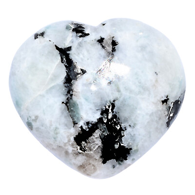 #ad 1 Himalayan Rainbow Moonstone Puffy Heart Palm Stone Selenite Charger $22.99