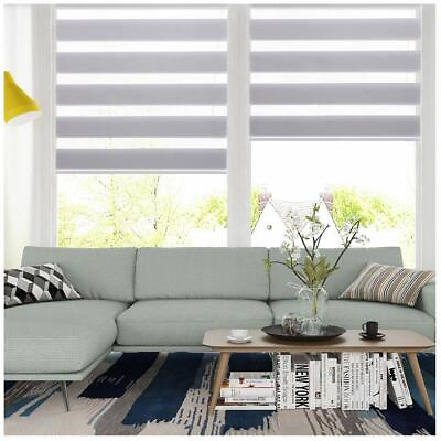#ad Horizontal Window Shade Blind Zebra Dual Roller Blinds CurtainsEasy to Install $27.99