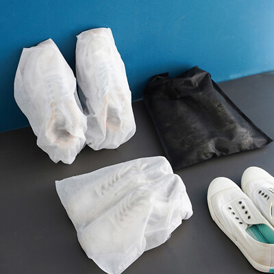 #ad 10Pcs Set Shoe Dust Covers Non Woven Dustproof Drawstring Clear Storage Bag OZ $1.88