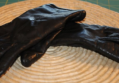 #ad Black Leather Gloves $22.00