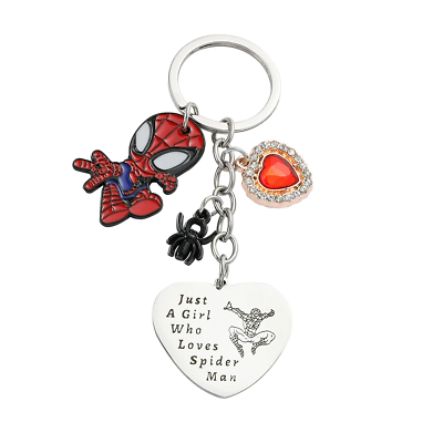 #ad Spiderman Marvel Model Keychain Avengers Superhero Spider Man Key Chain Cartoon $8.49