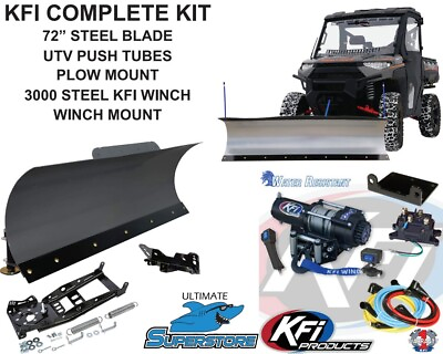 #ad KFI POLARIS #x27;09 10 Ranger 500 FS Complete Plow Kit 72quot; STEEL Blade w 3000#STEEL $1251.80