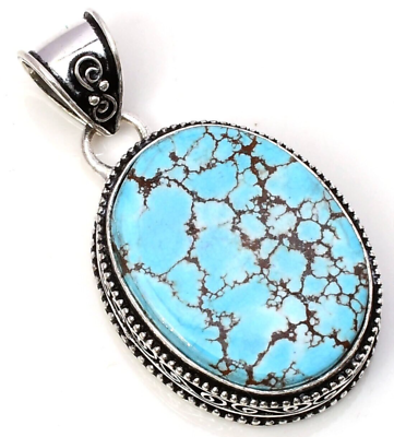 #ad Turquoise Gemstone 925 Sterling Silver Handmade Jewelry pendant 1.77quot; $12.95