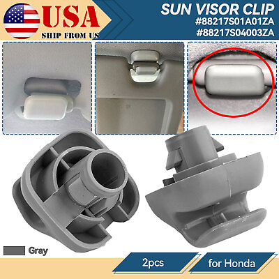 #ad 2x Sun Visor Shade Holder Clip Retainer Gray 88217S04003ZA for Honda Civic CR V $7.89