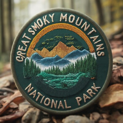 #ad Great Smoky Mountains National Park Patch Iron on Applique Nature Badge Forest $3.99