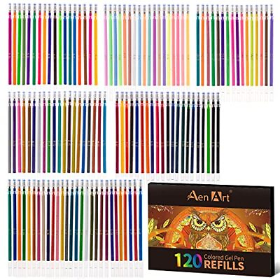#ad Aen Art 120 Colors Gel Pens Refills for Adult Coloring Books 40% More Ink Co $14.67