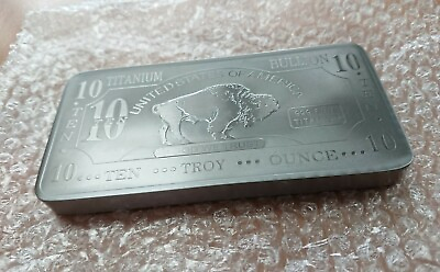 #ad LARGE Titanium Bullion 10 Troy Ounce 10 OZ Bar INVESTMENT BAR Multi Discount GBP 61.99