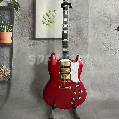 #ad Custom Red SG Electric Guitar 3Humbucker Pickups Mahogany Bodyamp;Neck Fast Ship $256.50