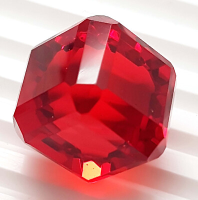 #ad 120 Ct Extremely Rare Lab Created Ruby Red Gemstone Cube Cut $29.91
