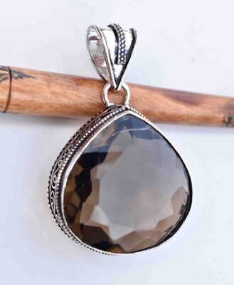 #ad Smoky Quartz Gemstone 925 Silver Pendant Handmade Jewelry Gift For Women $9.19