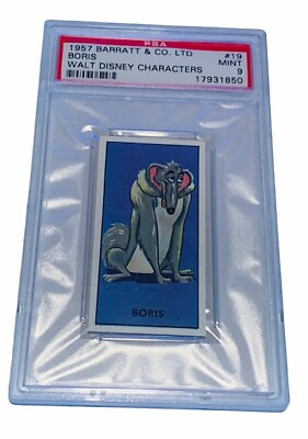 #ad Walt Disney Tobacco Card 1957 Barratt Characters PSA 9 Lady Tramp #19 Boris Wolf $6000.00