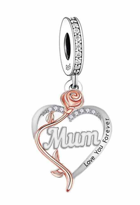 #ad CLOSING DOWN SALE Brand New Sterling silver Mum I Love You Forever Dangle Charm GBP 14.99