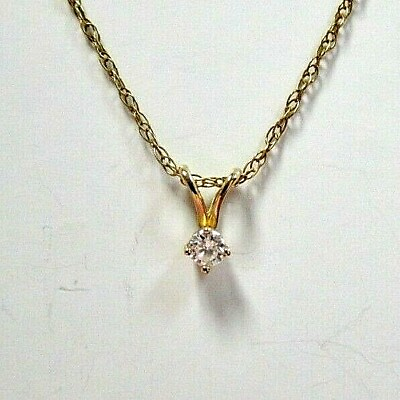 #ad L@@K Beautiful 14K Yellow Gold Prince of Wales Chain amp; Diamond Pendant Set 21.5quot; $189.99