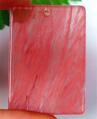#ad 47x33x6mm Red Cherry Quartz Oblong Reiki Healing Pendant Bead BQ63849 $8.99
