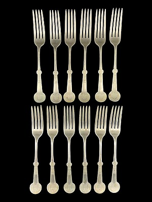 #ad M.S. amp; C Antique German European Silver Silverplate 12pc Forks 7.35quot; $49.99