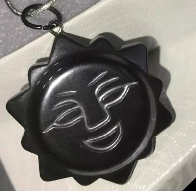 #ad quot;HAPPY SUNSHINE quot; BEAUTIFUL CARVED HEMATITE SUN NECKLACE NEW $30.00