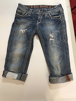 #ad Rock Revival Jeans White Stitching Capri 26 $16.99