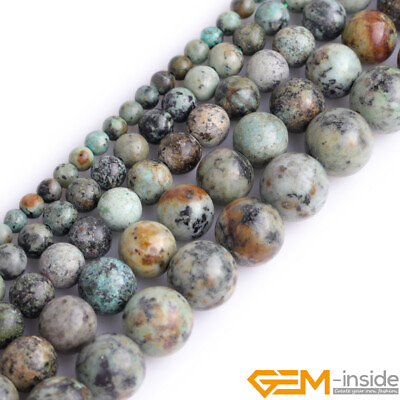 #ad Natural Gemstone African Turquoise Round Loose Beads For Jewelry Making 15quot; YB $5.84
