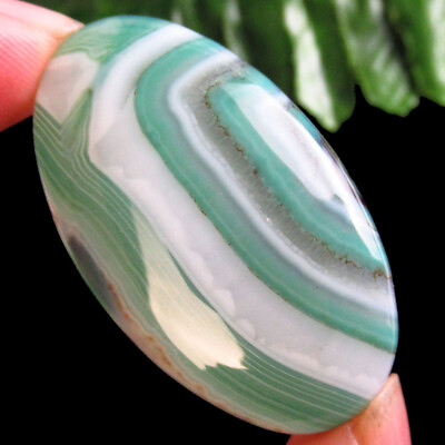 #ad D19181 Green White Onyx Agate Oval Cab Cabochon 42x24x7mm $10.78