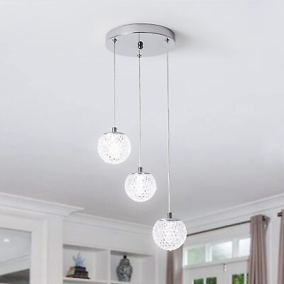 #ad Modern Crystal Chandelier Ceiling Light Fixture Kitchen Island Lighting Silver $62.00