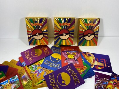 #ad Deck of 55 Pieces Rainbow Foil Fan Art Pokemon Cards $19.95