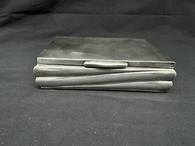 #ad Vintage German Gebruder Kuhn Sterling Silver Wood Lined Tobacco Box $246.99