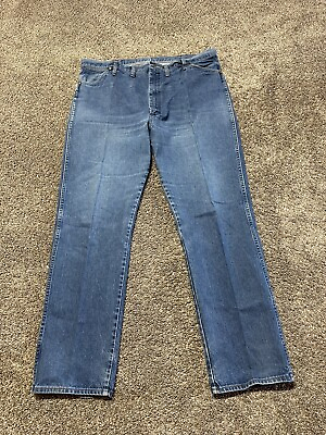 #ad Vintage Wrangler Mens Jeans Size 44 Blue Denim 44X34 13MWZ Cowboy USA Made 8528 $18.74