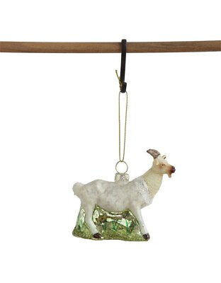 #ad Goat Glass Ornament New Barnyard Christmas Decor xm2601 $16.99