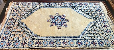 #ad Morocco Handmade Vintage Rug 33” X 56” Wool Geometric Multicolor Carpet Floral $229.95