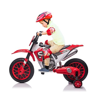 #ad TOBBI 12V Electric Motorcycle for Kids Battery Powered Motorbike w 2 SpeedsRed $119.98