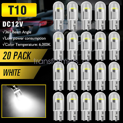 #ad #ad 20X T10 194 168 W5W 2825 COB LED License Plate Interior Light Bulbs 6000K White $3.99