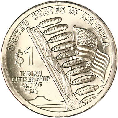 #ad 2024 P Native American Sacagawea Eagle Staff Gem BU Coin Dollar $9.98