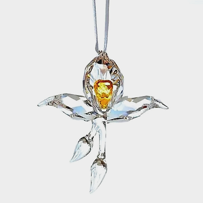 #ad NEW Swarovski African Orchid Clear Yellow Crystal 2018 SCS Sp.W Mirroramp; GIFT BAG $57.50