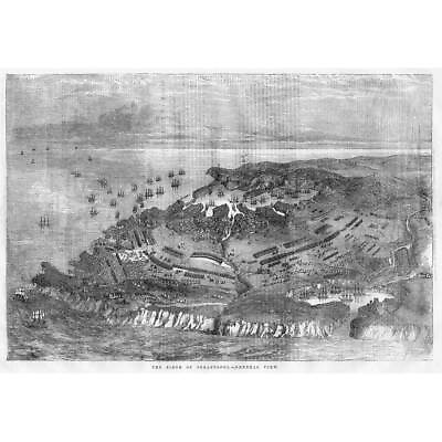 #ad CRIMEAN WAR General View Siege of Sebastopol Antique Print 1854 GBP 14.99